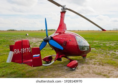 Rostov-on-Don, Russia - September 21, 2017. Autogyro Cavalon at the airfield.