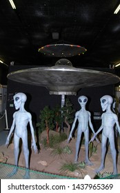 Roswell, New Mexico, 04/04/2012
Group Of Three Aliens With UFO In The Background