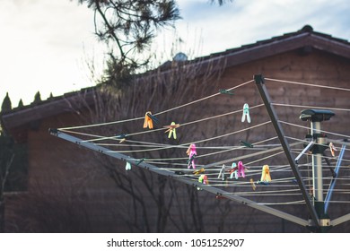 Rotary Clothes Dryer In Garden