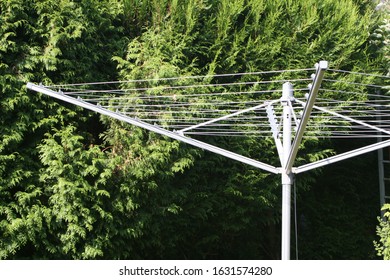 Rotary Clothes Line In The Garden