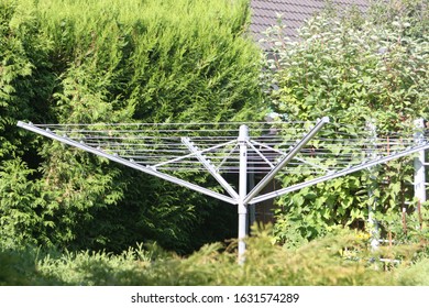 Rotary Clothes Line In The Garden