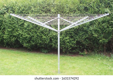 Rotary Clothes Line In The Garden