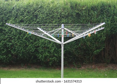 Rotary Clothes Line In The Garden