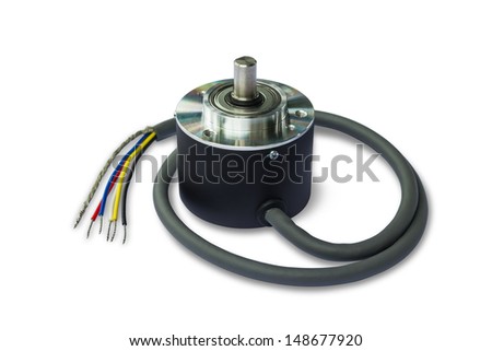Rotary encoder, isolated on white background with clipping path