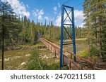 The Rotary Large Suspension Hiking Bridge Over the Grass River in Northern Manitoba