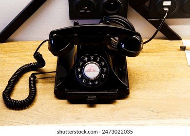 Rotary Telephone Sitting On Hotel Room Desk Tahiti Papeete French Polynesia South Pacific