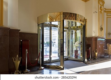 Rotating Door In Luxury Hotel