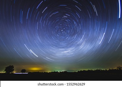 rotation of the starry sky around north star