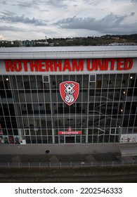 ROTHERHAM, UK - 2022: Aerial View Of Rotherham AESSEAL Football Stadium UK