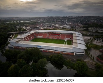 ROTHERHAM, UK - 2022: Aerial View Of Rotherham AESSEAL Football Stadium UK