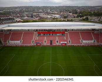 ROTHERHAM, UK - 2022: Aerial View Of Rotherham AESSEAL Football Stadium UK