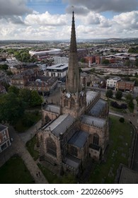 ROTHERHAM, UK - 2022: Aerial View Of Rotherham Minster Church Building