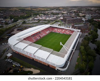 ROTHERHAM, UK - 2022: Aerial View Of Rotherham AESSEAL Football Stadium UK