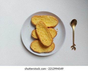 Roti Bagelen. Made From Sweet Bread That Is Spread With Margarine Or Buttercream, Then Dried By Baking. Authentic Snack From Purworejo, Central Java, Indonesia