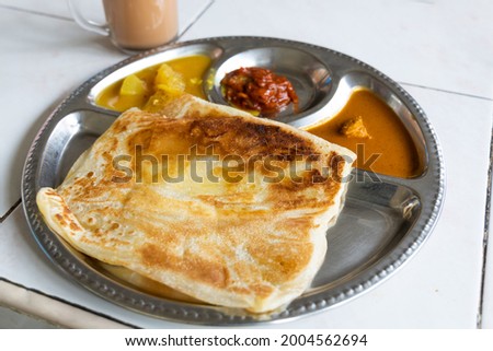 Roti planta is popular breakfast in Malaysia. It is roti canai with added margarine.