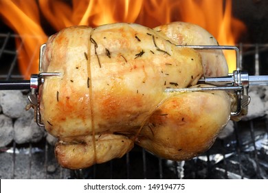 Rotisserie Chicken On The Grill