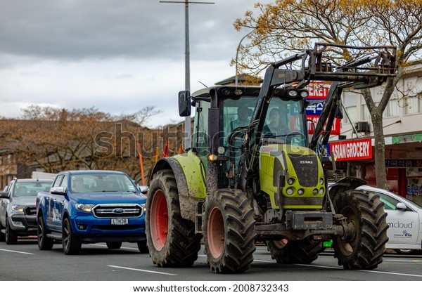 Rotorua, Bay\
of Plenty, New Zealand. July 16, 2021. Farmers protest new\
government regulations on water, the environment, biodiversity,\
climate change, workforce and now ute\
tax.