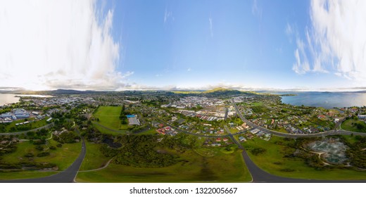 Rotorua New Zealand, Aerial 360 VR View Panorama 