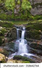 Rottach waterfall near Enterrottach at lake Tegernsee, Rottach-Egern, Bavaria, Germany - Shutterstock ID 318642764