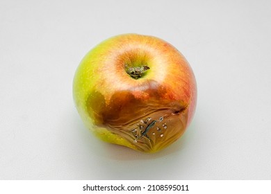 Rotten Apple With Mildew On White Background