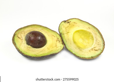 Rotten Avocado On White Screen