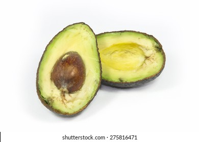 Rotten Avocado On White Screen