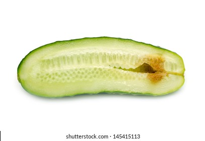 Rotten Cucumber On White Background