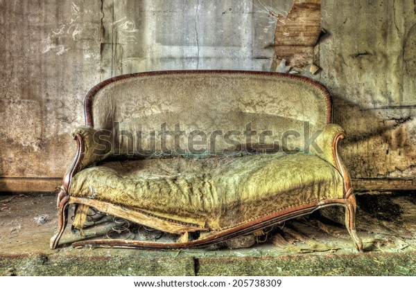 Rotten Sofa Abandoned House Stock Photo (edit Now) 205738309