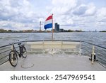 Rotterdam cityscape view over river, Netherlands.