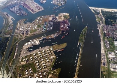 Rotterdam Holland Oil Depot Aerial View Panorama