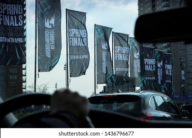 Rotterdam, Netherlands - 04/14/2019: Banners For The Finals Of The League Of Legends European Championship