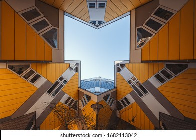 Rotterdam, Netherlands - March 12th, 2020: Kubus Houses in Rotterdam, Netherlands