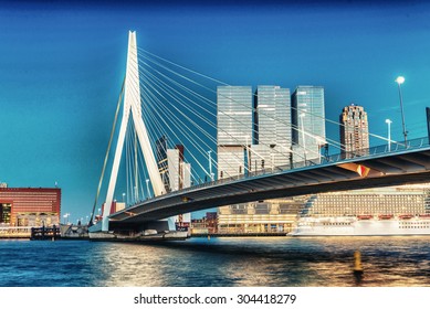 Rotterdam Skyline From Erasmus Bridge.