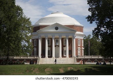 The Rotunda, University of Virginia, Charlottesville, Virginia AUGUST 17, 2016. Thomas Jefferson designed the Rotunda. Construction began in 1822 and was completed on July 4, 1826