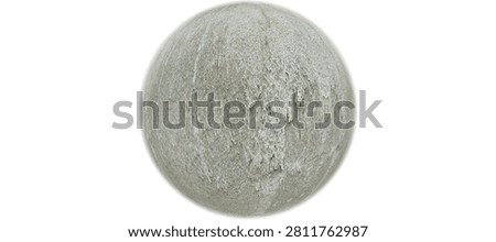 Rough Concrete Sphere Texture with Weathered Grungy Surface Isolated on White Background for 3D Modeling Material and Architectural Design. 