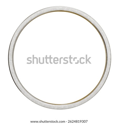 Rough Edge Circle Frame: 3D rendering of a circular metal frame with a textured, rough edge and quad profile. Ideal for vintage or abstract designs.