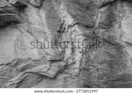 Rough gray rock texture background, natural stone surface with cracks and patterns.