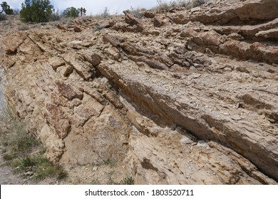 Rough Jagged Rocky Outcrop In Desert Climate