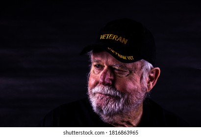 Rough Looking Vietnam Vet With Scraggly Beard