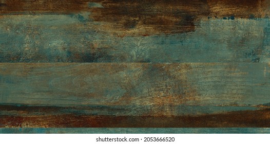 rough metallic wood texture background turquoise-brown texture. old green color wooden plank. natural striped pattern, wooden panels surface applicable in ceramic wall tile and floor design. - Shutterstock ID 2053666520