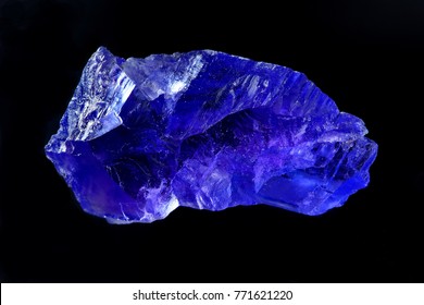 rough purple halite from Saskatchewan. focus stack for maximum depth of field; isolated on black - Shutterstock ID 771621220