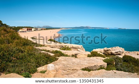 Rough rocky coast of Costa Brava. Platja de Pals (Beach of Pals). Spanish, Girona. Vacation tourism beautiful destination. Imagine de stoc © 