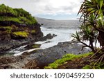 Rough and rocky shore at east coast of Maui, Hawaii, USA