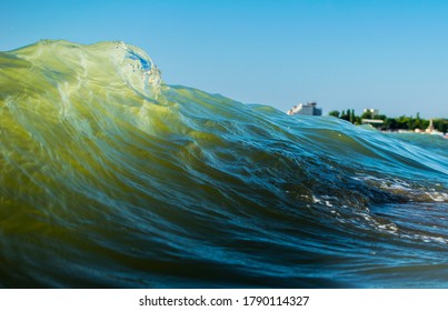 The Rough Sea. Big Waves. The Black Sea Coast, In Romania.