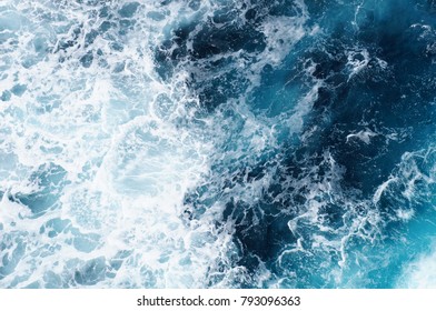 Rough sea with different wave patterns