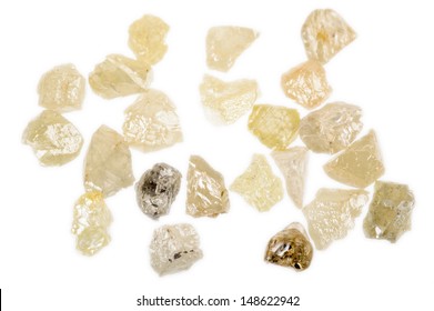 Rough, Uncut Diamonds In Several Colors.