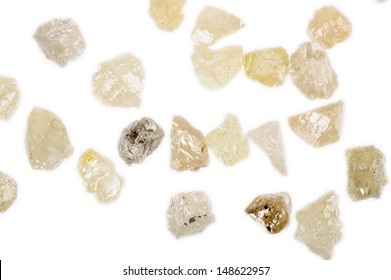 Rough, Uncut Diamonds In Several Colors.