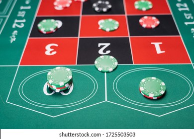 Roulette Table Close Up At The Casino - Selective Focus