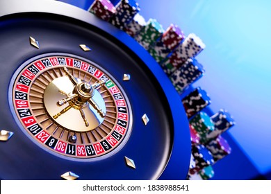 Roulette Wheel Close Up. Casino Concept.