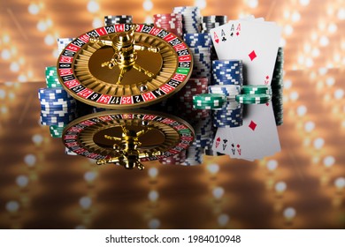 Roulette wheel in motion in a casino background - Shutterstock ID 1984010948